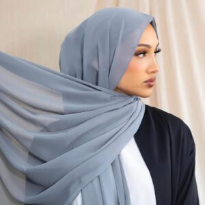 chiffon hijab grey